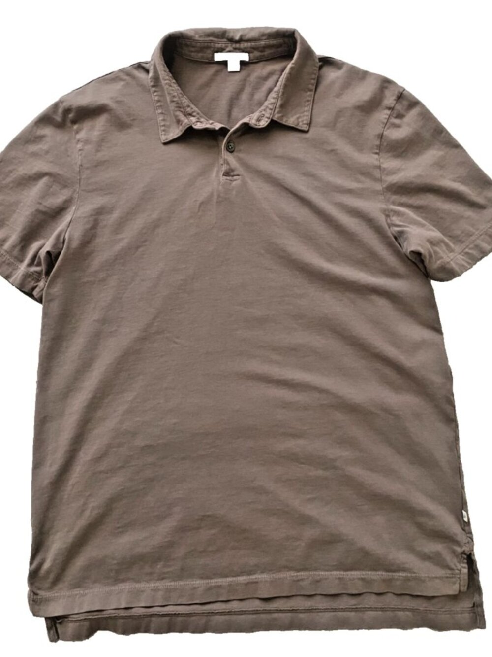 James Perse Sueded Jersey Polo Shirt Size L